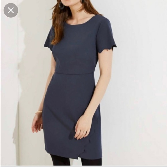 LOFT - Grey scallop Dress - size 26 - Picture 1 of 7